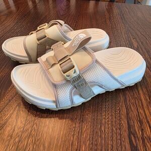 North Face Explore Camp Chunky Slides Off White Women's SZ 8 Vacation Comfy